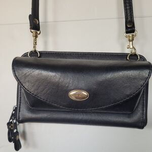 Dolce Vita Black Leather Crossbody Bag With Glasses Comparment